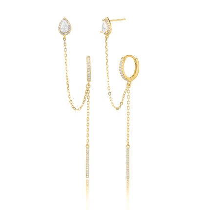 עגיל מטפס – Sapphire Cascade Golden