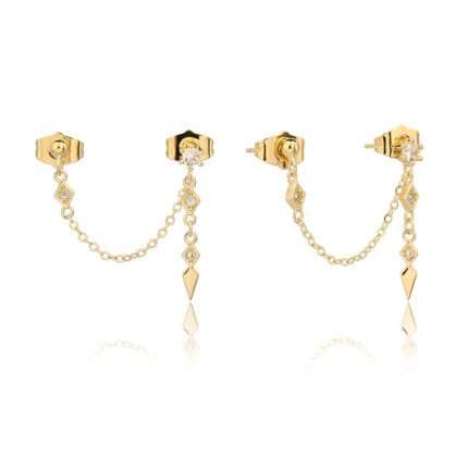 עגיל מטפס – Diamond Cascade Golden