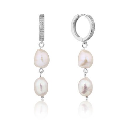 עגיל כסף - Pearl Cascade