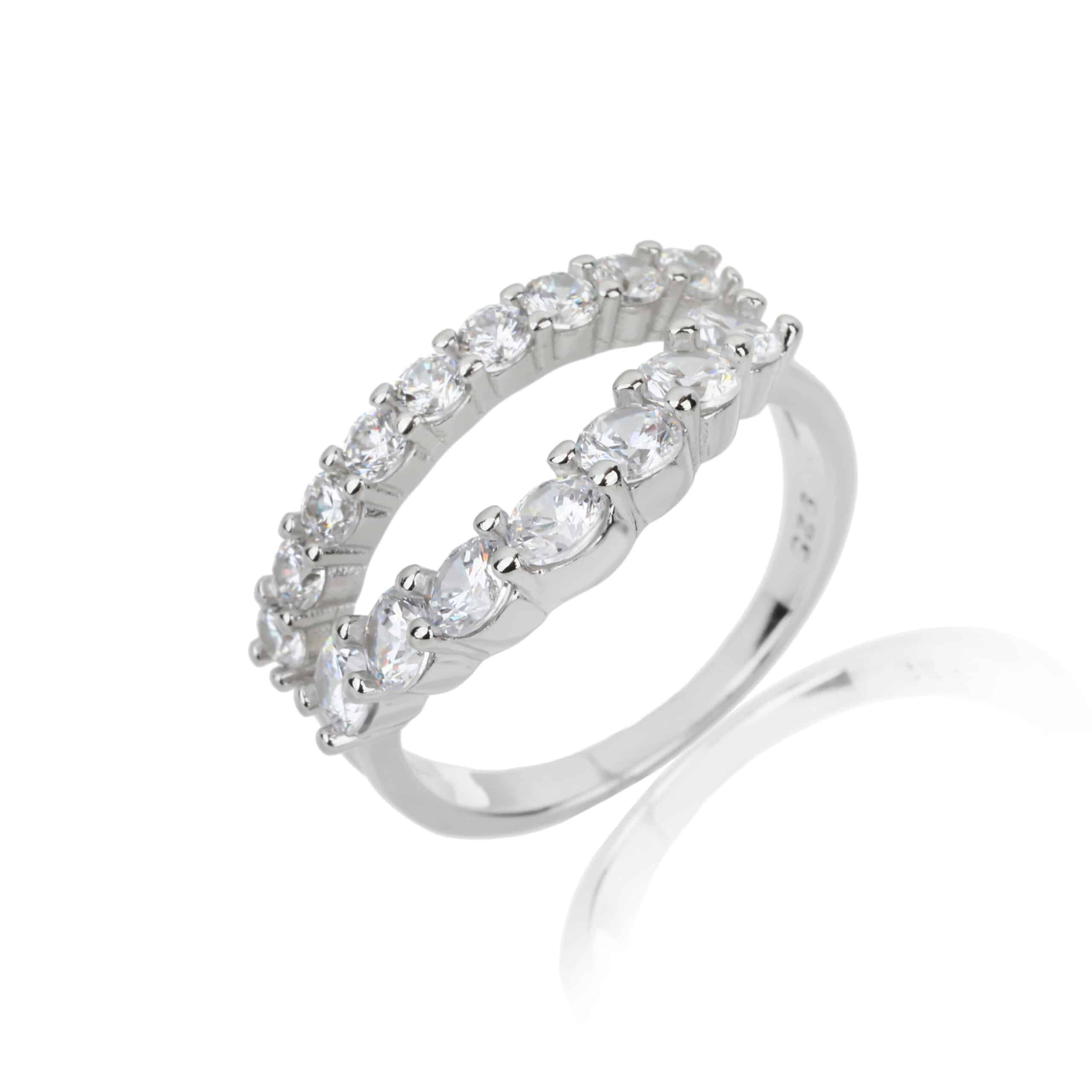 טבעת כסף - Crystal Embrace טבעת כסף - Crystal Embrace