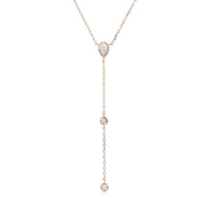 שרשרת עניבה רוז גולד - Emerald Cascade