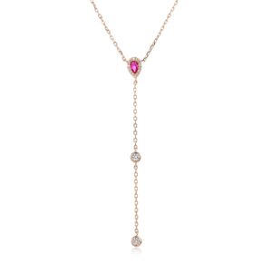 שרשרת עניבה רוז גולד - Emerald Cascade