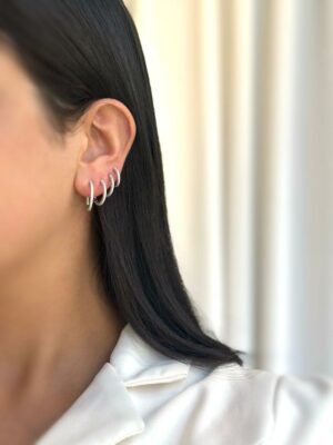 עגיל כסף - Starlit Elegance - 12MM