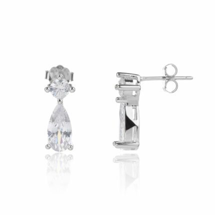 עגיל כסף - Crystal Tear