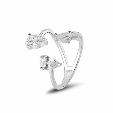 טבעת כסף - Diamond Cascade