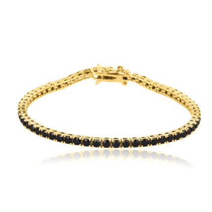 צמיד טניס שחור New York Golden – 3MM